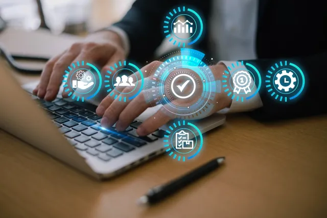 Online store owner managing orders and payments on a laptop